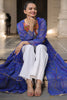 Adorable Blue Bandhani Printed Georgette Navratri Special Long Shrug