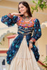 Mesmerizing Blue Cotton Navratri Wear Lehenga With Gamthi Work Top