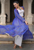 Adorable Blue Bandhani Printed Georgette Navratri Special Long Shrug