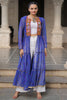 Adorable Blue Bandhani Printed Georgette Navratri Special Long Shrug