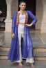 Adorable Blue Bandhani Printed Georgette Navratri Special Long Shrug