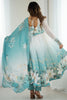 Impressive Sky Blue Floral Printed Organza Anarkali Suit With Dupatta