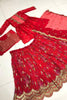Delightful Red Printed Georgette Event Wear Lehenga Choli With Jacket