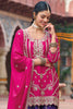 Ravishing Pink Embroidered Chinon Event Wear Palazzo Suit