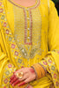 Impressive Yellow Sequins Work Chinon Haldi Wear Palazzo Suit