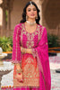 Beautiful Pink Embroidered Chinon Silk Festival Wear Palazzo Suit