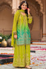 Beautiful Green Embroidered Chinon Function Wear Palazzo Suit