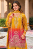 Beautiful Yellow Embroidered Chinon Haldi Wear Palazzo Suit