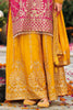 Beautiful Yellow Embroidered Chinon Haldi Wear Palazzo Suit