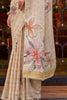 Gorgeous Off-White Printed Silk Festival Wear Saree With Blouse