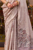 Wonderful Dusty Purple Printed Silk Casual Wear Saree With Blouse