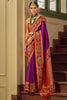 Enjoyable Purple Zari Weaving Banarasi Silk Event Wear Saree