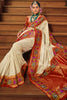 Ravishing Off-White Zari Weaving Banarasi Silk Function Wear Saree