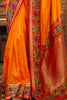 Surprising Orange Zari Weaving Banarasi Silk Event Wear Saree