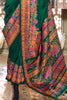 Alluring Green Floral Printed Silk Event Wear Saree With Blouse