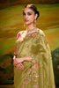 Wonderful Pista Green Heavy Border Work Organza Wedding Wear Saree