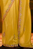 Adorable Yellow Sequins Work Organza Haldi Wear Saree With Blouse