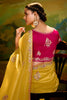Adorable Yellow Sequins Work Organza Haldi Wear Saree With Blouse