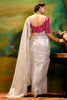 Surprising Grey Sequins Work Organza Function Wear Saree With Blouse