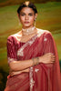 Breathtaking Red Border Work Organza Event Wear Saree With Blouse