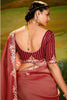 Breathtaking Red Border Work Organza Event Wear Saree With Blouse