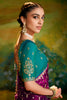 Ravishing Purple Border Work Organza Reception Wear Saree With Blouse