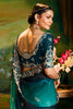 Fantastical Turquoise Blue Border Work Organza Event Wear Saree