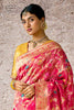 Incredible Pink Zari Weaving Silk Festival Wear Saree With Blouse