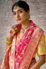 Incredible Pink Zari Weaving Silk Festival Wear Saree With Blouse