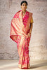 Incredible Pink Zari Weaving Silk Festival Wear Saree With Blouse