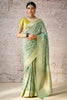 Astonishing Pista Green Zari Weaving Silk Wedding Saree With Blouse