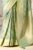 Astonishing Pista Green Zari Weaving Silk Wedding Saree With Blouse