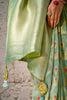 Astonishing Pista Green Zari Weaving Silk Wedding Saree With Blouse