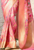 Gorgeous Light Pink Zari Weaving Silk Event Wear Saree With Blouse