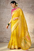 Amazing Mustard Yellow Zari Weaving Silk Haldi Wear Saree