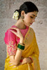 Amazing Mustard Yellow Zari Weaving Silk Haldi Wear Saree