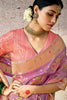 Stunning Lavender Zari Weaving Silk Festival Wear Saree With Blouse