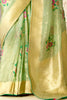 Beautiful Light Green Zari Weaving Silk Wedding Saree With Blouse