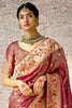 Wonderful Brown Zari Weaving Silk Event Wear Saree With Blouse