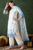 Tantalizing Blue Embroidered Silk Casual Wear Pant Suit With Dupatta