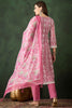 Beautiful Pink Embroidered Organza Traditional Pant Suit