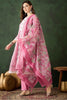 Beautiful Pink Embroidered Organza Traditional Pant Suit