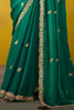 Bewitching Teal Green Sequins Organza Event Wear Saree With Blouse