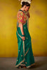 Bewitching Teal Green Sequins Organza Event Wear Saree With Blouse