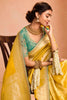 Majestic Yellow Zari Weaving Silk Haldi Wear Saree With Blouse