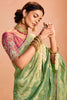 Endearing Green Zari Weaving Silk Event Wear Saree With Blouse