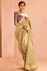 Shocking Ivory Color Zari Weaving Silk Festival Wear Saree With Blouse