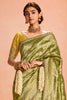 Fantastical Green Zari Weaving Silk Mehendi Wear Saree With Blouse