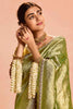 Fantastical Green Zari Weaving Silk Mehendi Wear Saree With Blouse