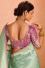 Lovely Sea Green Zari Weaving Silk Wedding Wear Saree With Blouse